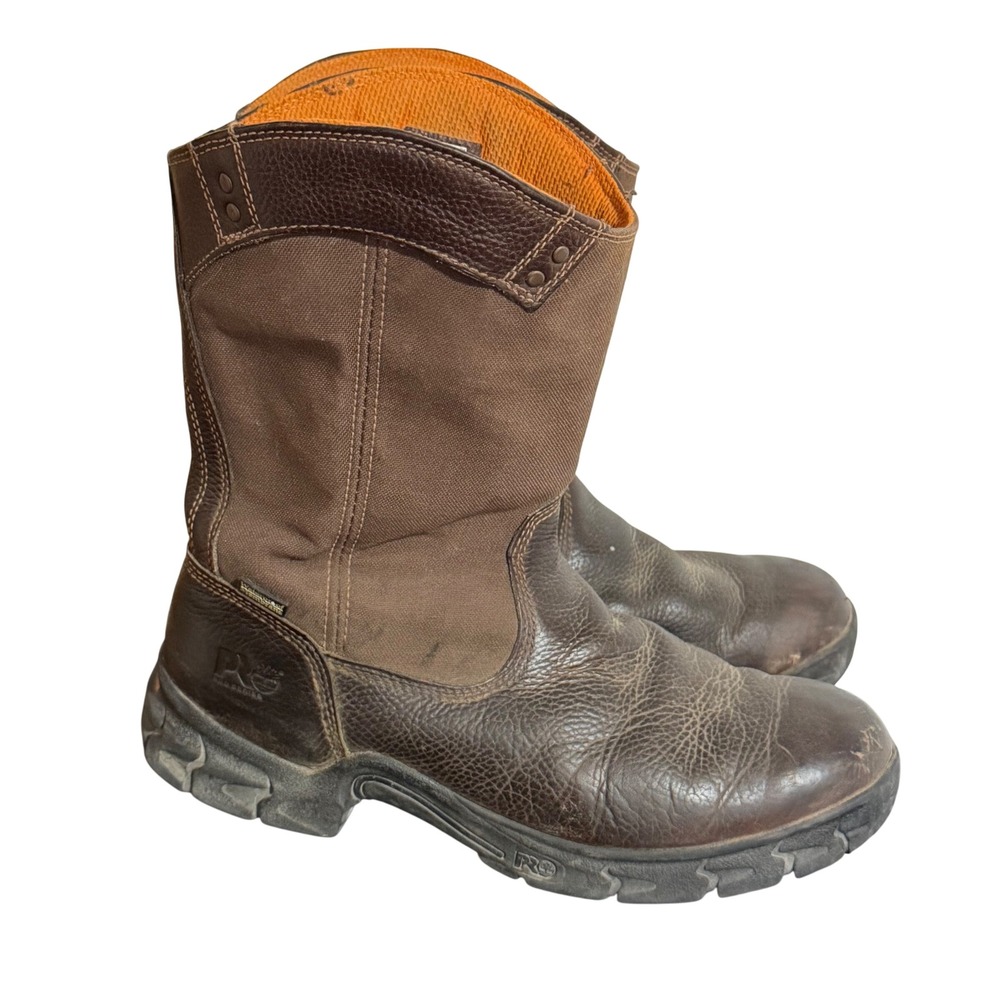 Timberland PRO Mens Waterproof Pull On Work Boots Brown 12W True Grit Rugged